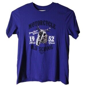 North Creek Men's 2XL T Shirt Dark Blue 1952 Old School Vintage Motorcycle Print